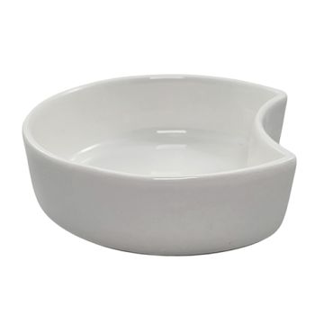 Fingerfood tallrik av porslin, halvmåne 200 ml Ø 12 cm · 3,5 cm vit "Ano"