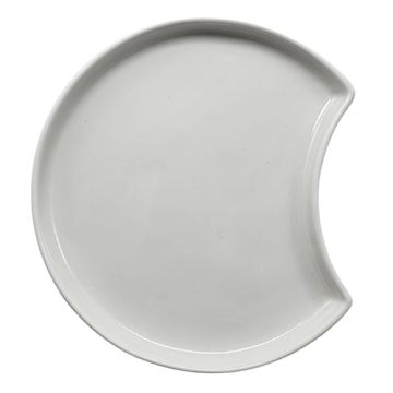 Fingerfood tallrik av porslin, halvmåne Ø 12 cm · 1,2 cm vit "Ano"