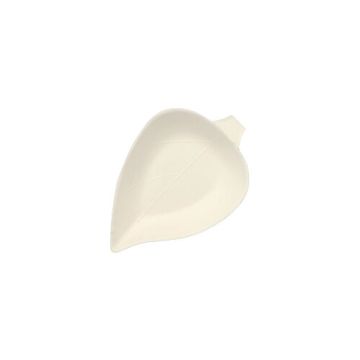 Fingerfood - Teller, sockerrör "pure" 1,2 cm x 6 cm x 8 cm vit "Leaf"