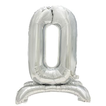 Folieballong 73 cm silver "0" stehend