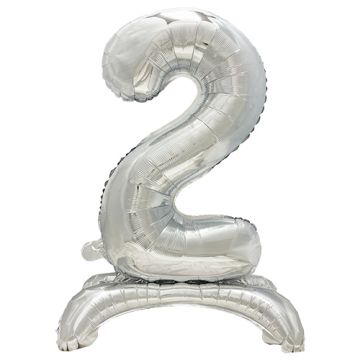 Folieballong 73 cm silver "2" stehend