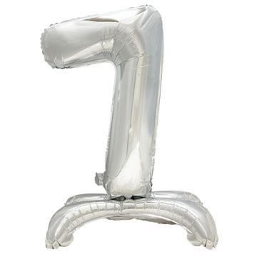 Folieballong 73 cm silver "7" stehend