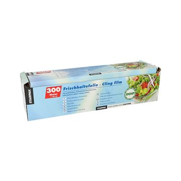 Plast film, PVC 300 m x 30 cm med praktisk säkerhets avrivning