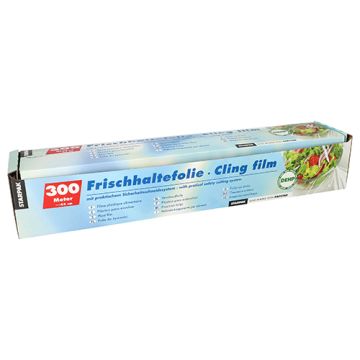 Plast film, PVC 300 m x 45 cm med praktisk säkerhets avrivning
