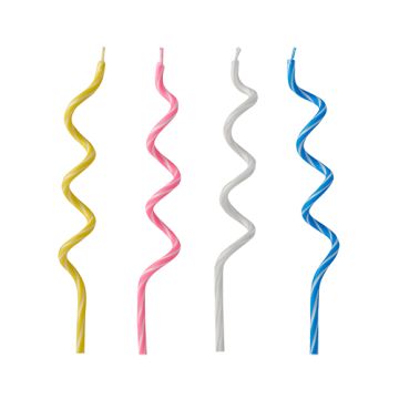 Födelsedagsljus 12,5 cm sorterade färger "Spirale"