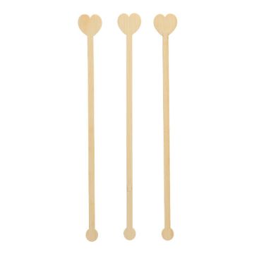 Drinkpinnar, bambu "pure" 20 cm "Hjärta"