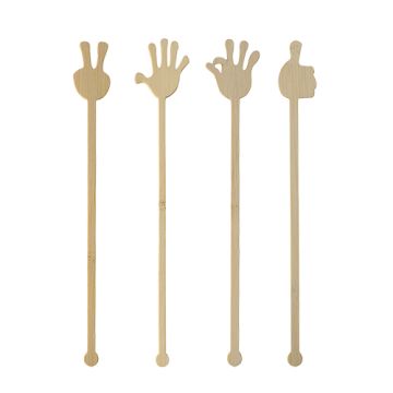 Drinkpinnar, bambu "pure" 21 cm "Hands"