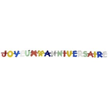 Hälsningsgirlang 1,9 m "Joyeux Anniversaire"