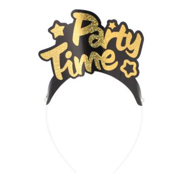 Diadem svart/guld ""Party Time" "Metallic""