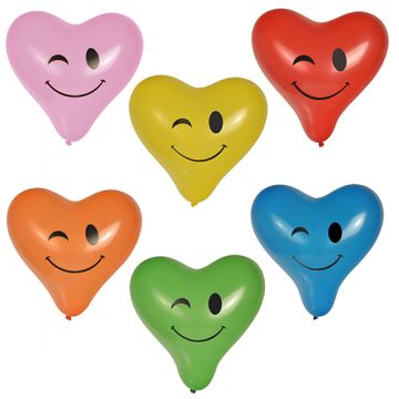 Ballonger Ø 28 cm sorterade färger "Heart - Blinky" large