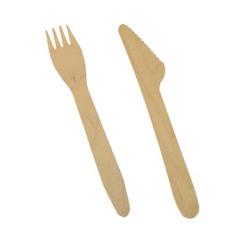 Bestick, trä "pure" 16,5 cm (Kniv, gaffel)
