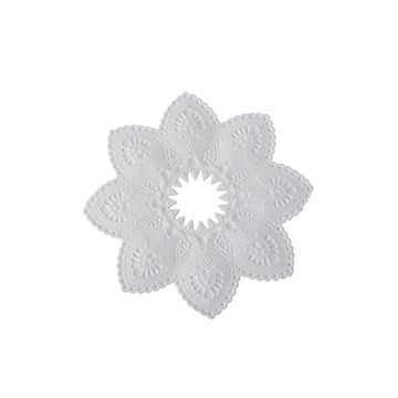 Ljusmanschett, papper rund Ø 10 cm vit