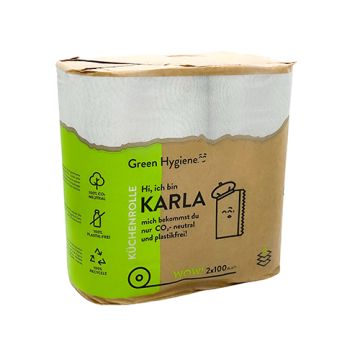 "Green Hygiene" Köksrullar "KARLA" Ø 13,8 cm · 22 cm x 24,1 cm 100 ark, 3-lags