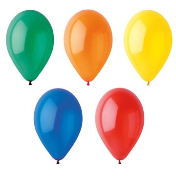 Ballonger Ø 25 cm sorterade färger "Crystal"