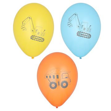 Ballonger Ø 29 cm sorterade färger "Construction Vehicles"