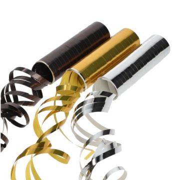 Serpentiner 4 m svart/guld/silver "metallic"
