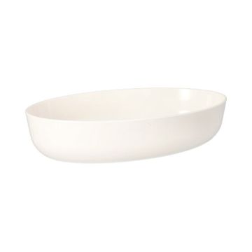 Återanvändbara matlådor oval 1600 ml 6 cm x 16,5 cm x 26 cm vit "Cella"