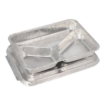 Menyskål + Lock, Alu 3-delad 760 ml 3 cm x 17,7 cm x 22,5 cm