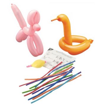 Formbara ballonger 115 cm sorterade färger med pump och instruktioner