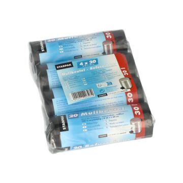 Soppåse, LDPE 30 l 60 cm x 50 cm grå