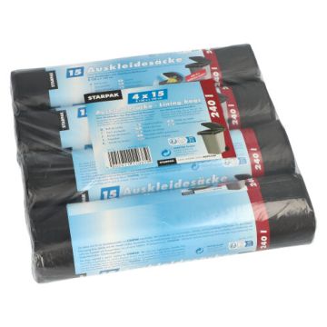 Sopsäck 240 l 135 cm x 120 cm svart