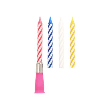 Musikljus 12 cm sorterade färger "Happy Birthday" med 3 extra ljus