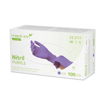 "Medi-Inn Classic" Handskar, Nitril opudrade lila "Nitril Purple" Storlek M