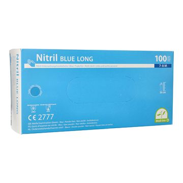 "Medi-Inn® PS" Handskar, Nitril opudrade "Long" blå Storlek M