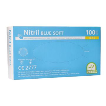 "Medi-Inn®" Handskar, Nitril opudrade "Blue Soft" blå Storlek S