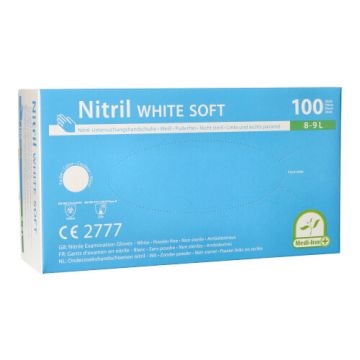 "Medi-Inn®" Handskar, Nitril opudrade "White Soft" vit White Soft, Größe L