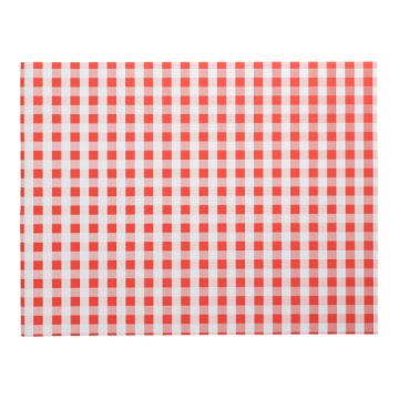 Bordstablett, papper 30 cm x 40 cm röd "Vichy Karo"