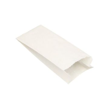 Brödpåse 24 cm x 11 cm x 6 cm vit innehåll 1 kg