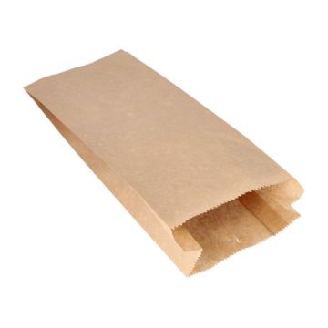Papperspåse med avrivning kraftpapper 35 cm x 15 cm x 7 cm brun innehåll 2,5 kg