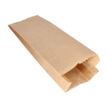 Papperspåse med snöre kraftpapper 36 cm x 15 cm x 7 cm brun innehåll 2 kg