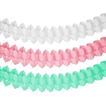 Girlang, papper Ø 16 cm · 3,65 m sorterade färger "Pastel"