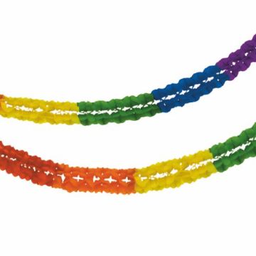 Girlang, stor, papper Ø 16 cm · 10 m "Rainbow" ej brandfarlig