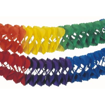 Girlang, stor, papper Ø 25 cm · 10 m "Rainbow" ej brandfarlig