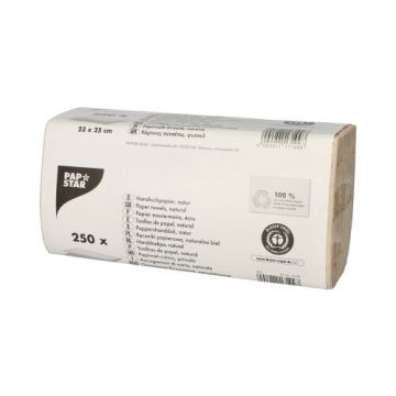Pappershandduk 23 cm x 25 cm natur Zick Zack, V-vikt, 1-ply