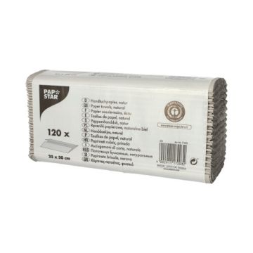 Pappershandduk 50 cm x 25 cm natur C-vikt, 1-ply