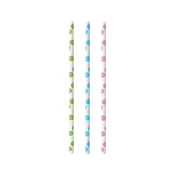 Sugrör av papper Ø 6 mm · 20 cm sorterade färger "Dots"