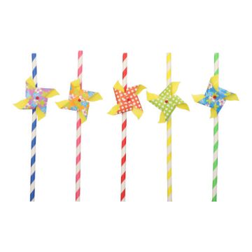 Sugrör av papper Ø 6 mm · 20 cm sorterade färger "Windmill"
