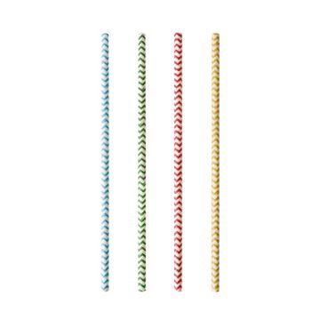 Sugrör av papper Ø 6 mm · 20 cm sorterade färger "Zig Zag"