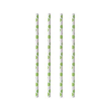 Sugrör av papper Ø 6 mm · 20 cm "green Dots"