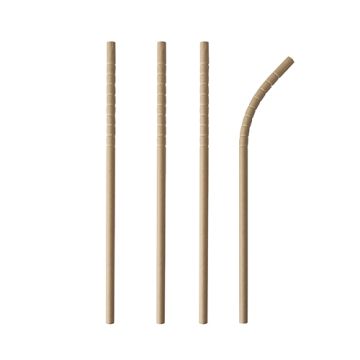 Sugrör av papper "pure" Ø 6 mm · 20 cm brun flexibel
