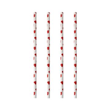 Sugrör av papper "pure" Ø 6 mm · 20 cm "Hjärta"