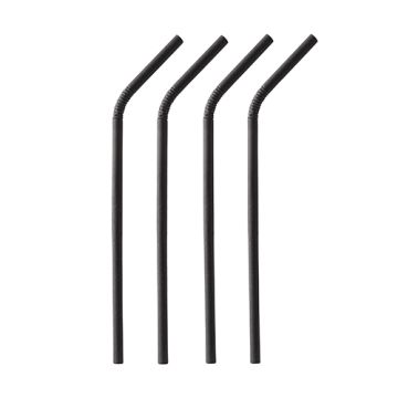 Sugrör av papper Ø 6 mm · 22 cm svart flexibel