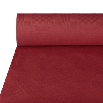 Pappersduk med damastprägling 50 m x 1 m vinröd