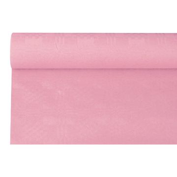 Pappersduk med damastprägling 6 m x 1,2 m ljusrosa