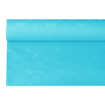 Pappersduk med damastprägling 6 m x 1,2 m turkos