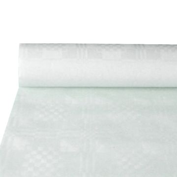 Pappersduk med damastprägling 10 m x 1,2 m vit